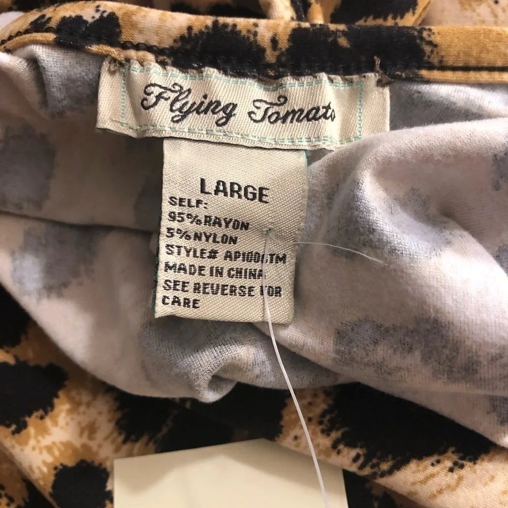 Flying Tomato Leopard Print Nightgown Sz L NWT